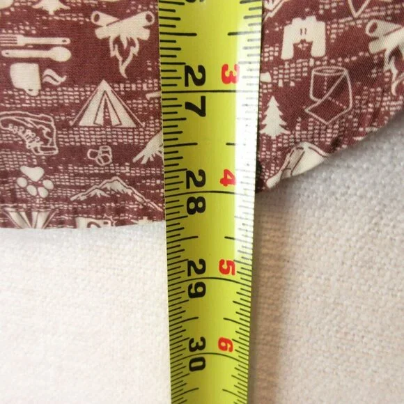 Columbia Camp Shirt Size M Burgandy Red Short Sleeve Bushcraft Motif - Picture 10 of 12